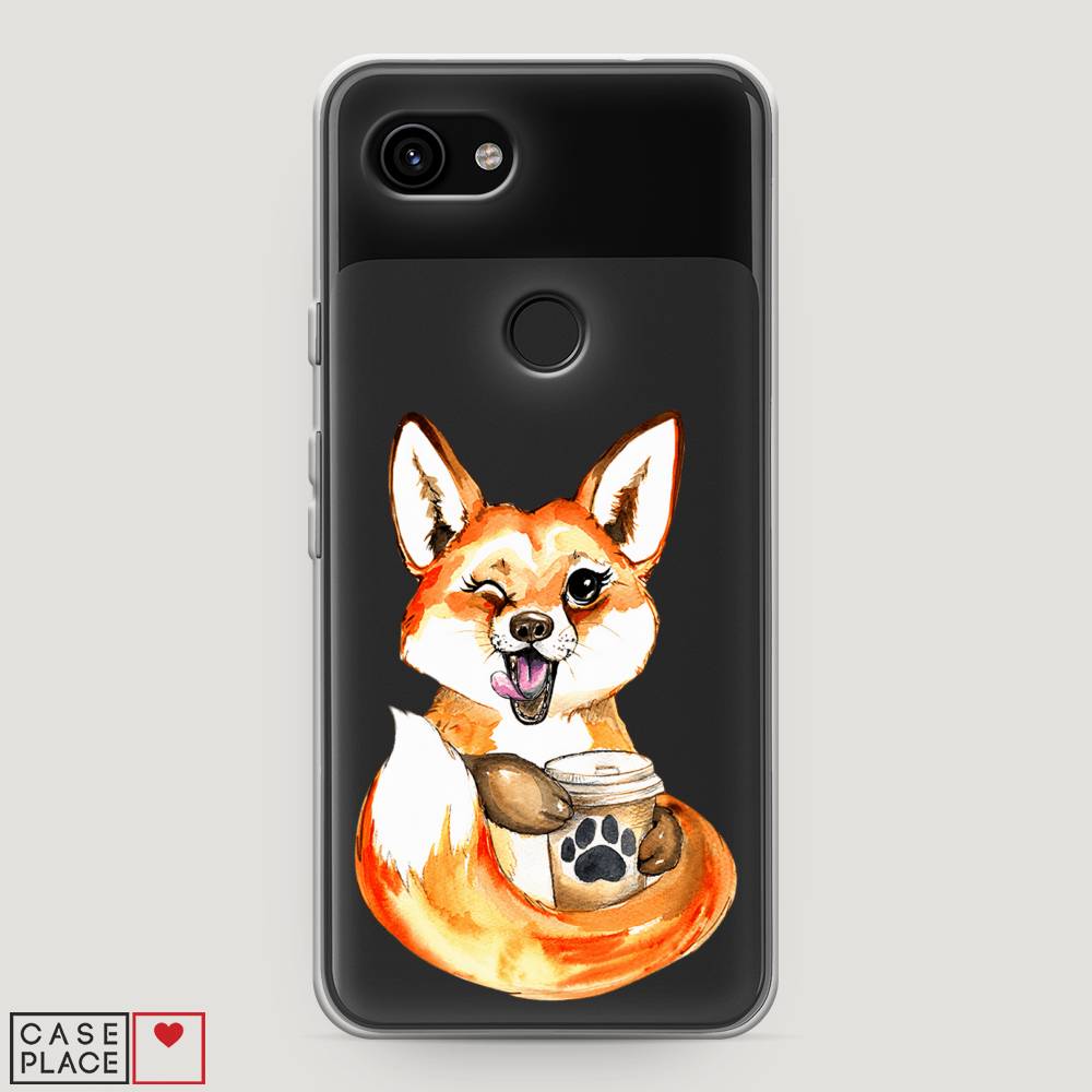 

Чехол на Google Pixel 3a "Подмигивающая лиса с кофе", Оранжевый;белый;коричневый, 270150-4