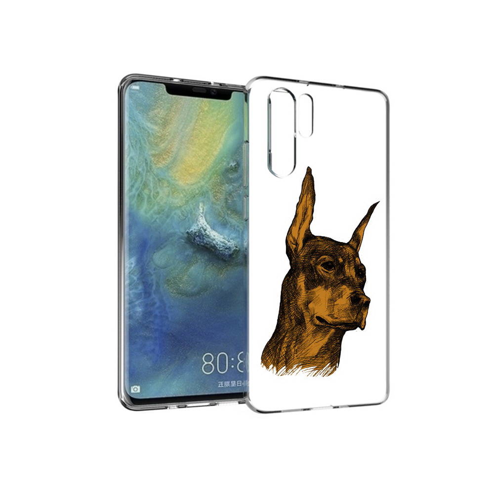 

Чехол MyPads Tocco для Huawei P30 Pro скетч доберман, Прозрачный, Tocco