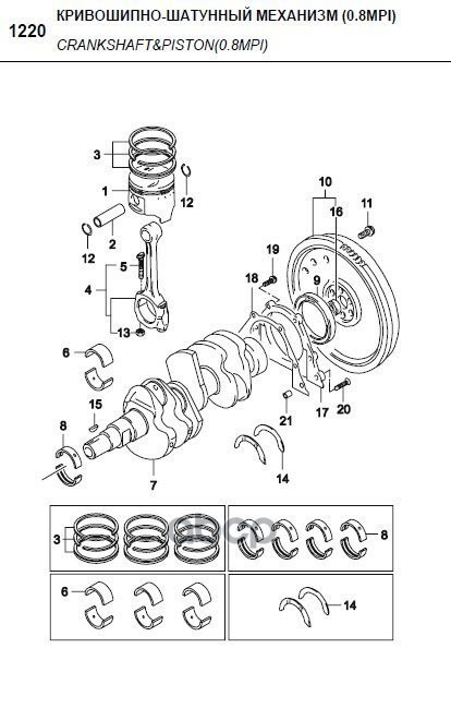 

Палец Поршневой Chevrolet: Spark (M100) -1998-2006, Spark (M200) -2005-2017 GENERAL MOTORS