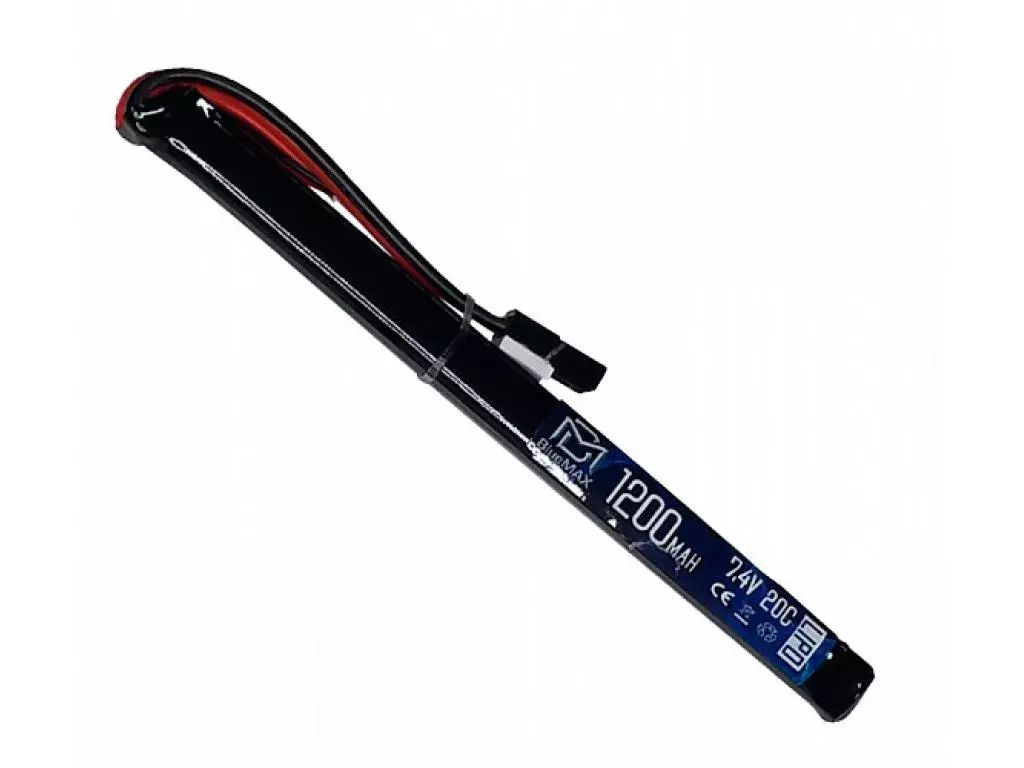 АКБ BlueMax 7.4V Lipo 1200 mAh 20C slim AK stick 11.5x17x185 мм АК-серия под крышку