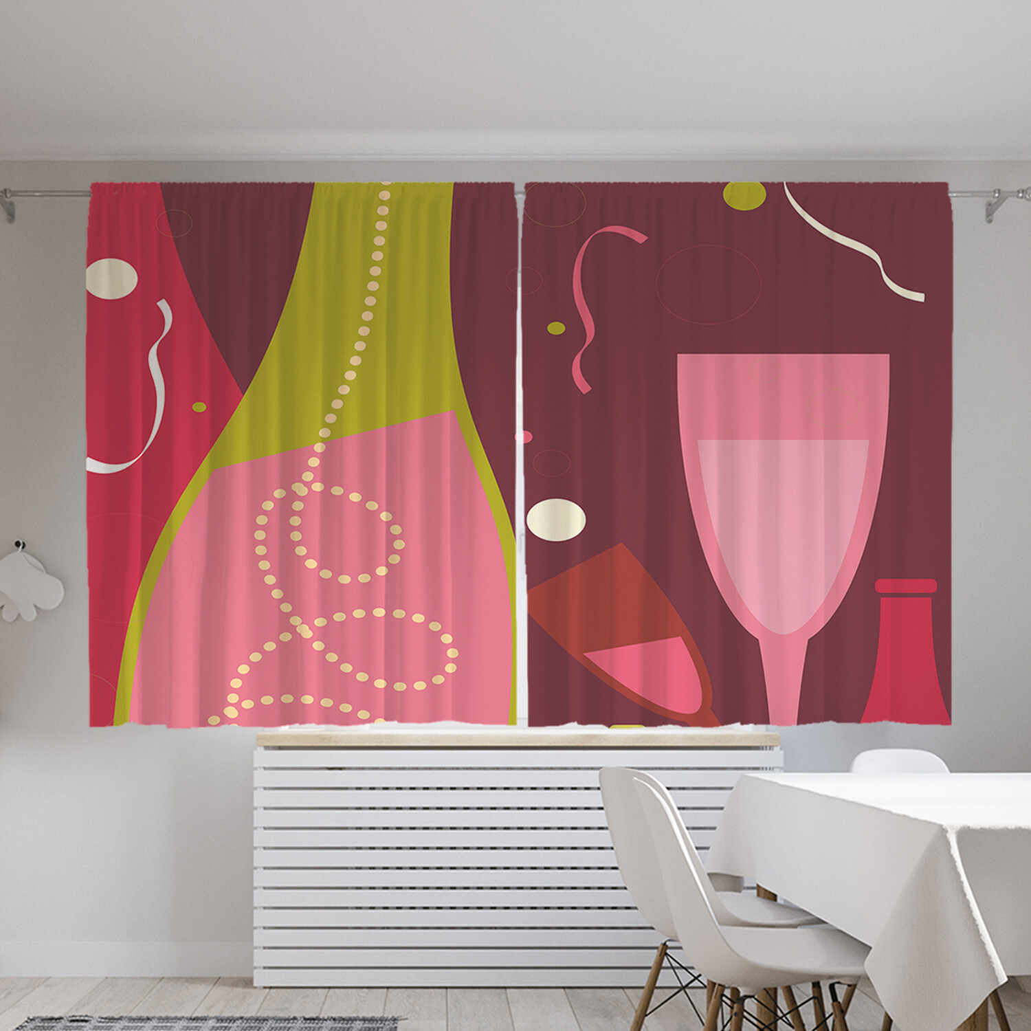 

Классические шторы JoyArty "Игристое вино", серия Oxford DeLux, 2 полотна 145x180 см, Игристое вино