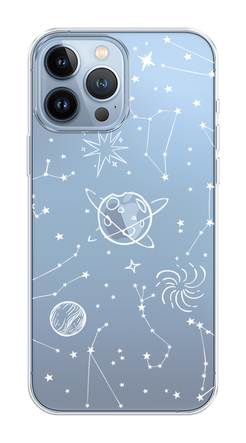 

Чехол на Apple iPhone 13 Pro Max "Планеты в космосе", Белый, 14450-1