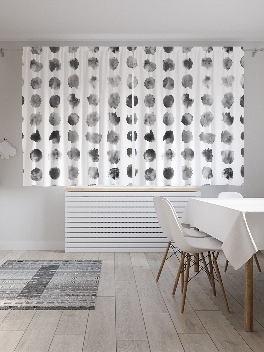 

Классические шторы JoyArty "Монохромные пятна", серия Oxford DeLux, 2 полотна 145x180 см, Монохромные пятна