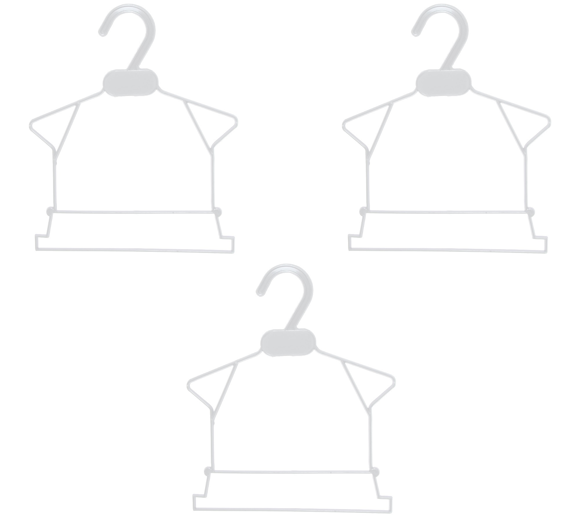фото Вешалка для детской одежды valexa вс-15 220мм х 4мм, белая, набор 3 шт