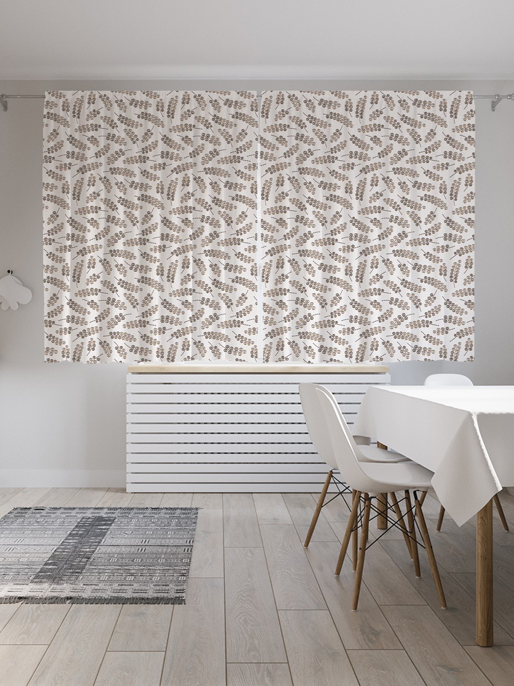 

Классические шторы JoyArty "Завитки на ветке", серия Oxford DeLux, 2 полотна 145x180 см, Завитки на ветке