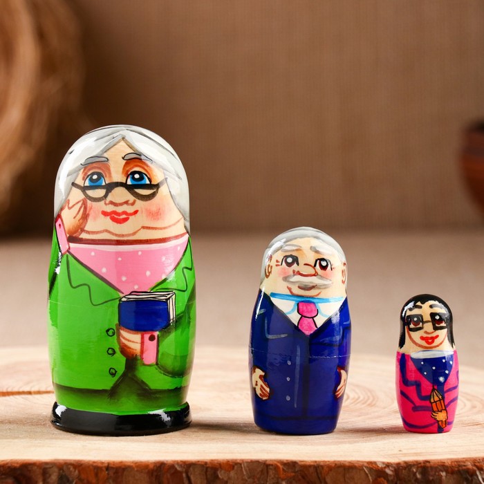 

Матрёшка «Учитель», 3 кукольная. 10 см, Сюжетная матрёшка