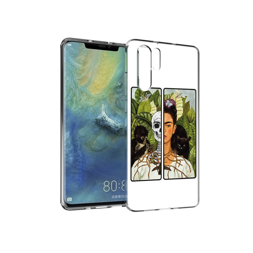 

Чехол MyPads Tocco для Huawei P30 Pro сдвоенная картинка девушка скелет, Прозрачный, Tocco