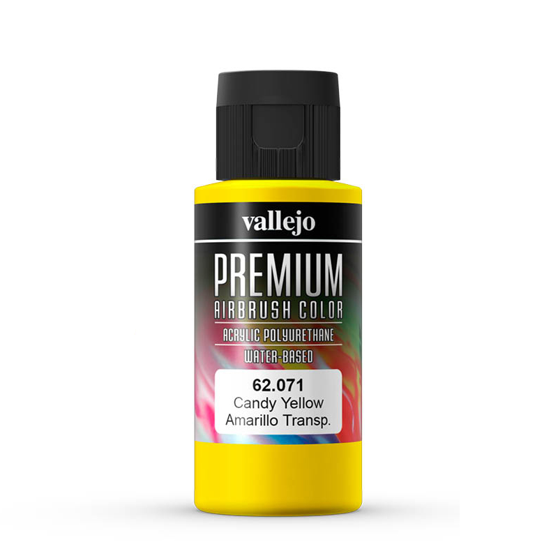 фото Краска акрил-уретановая vallejo premium color желтый candy/candy yellow 62071