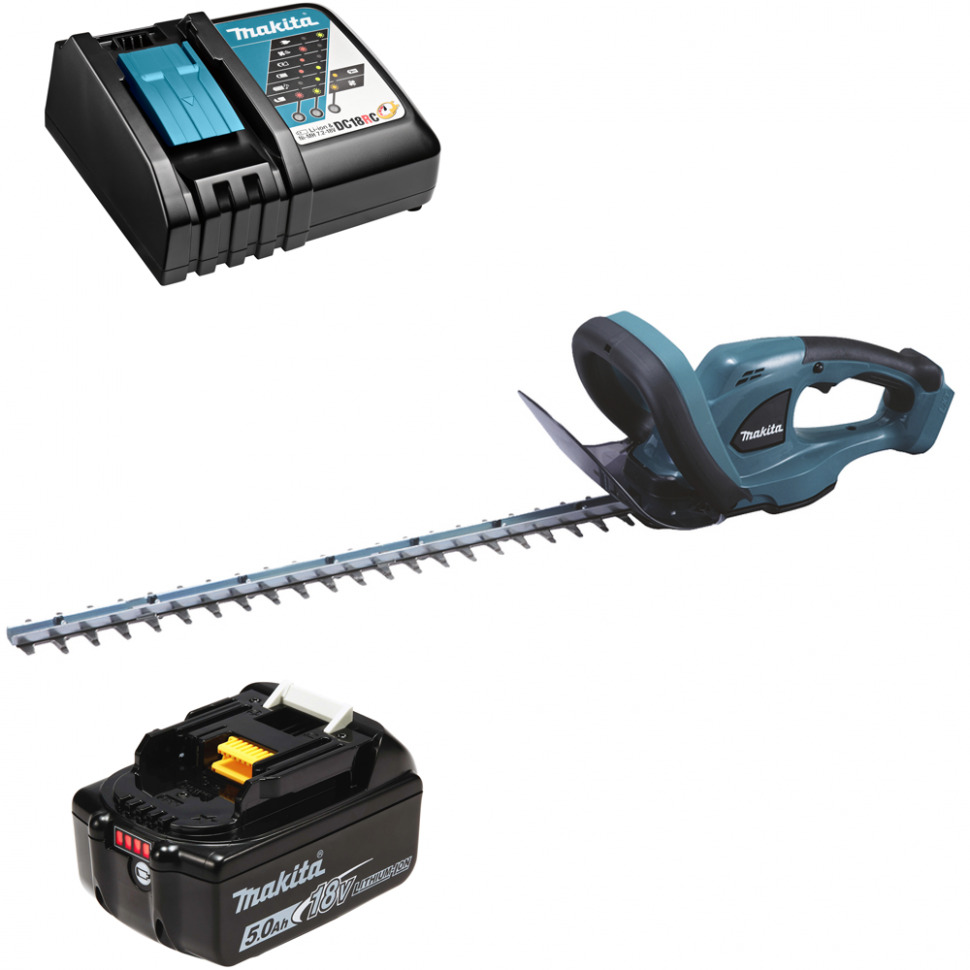 

Кусторез аккумуляторный 53см 18В Li-Ion 1x5Ач, з/у Makita DUH523RT, DUH523RT