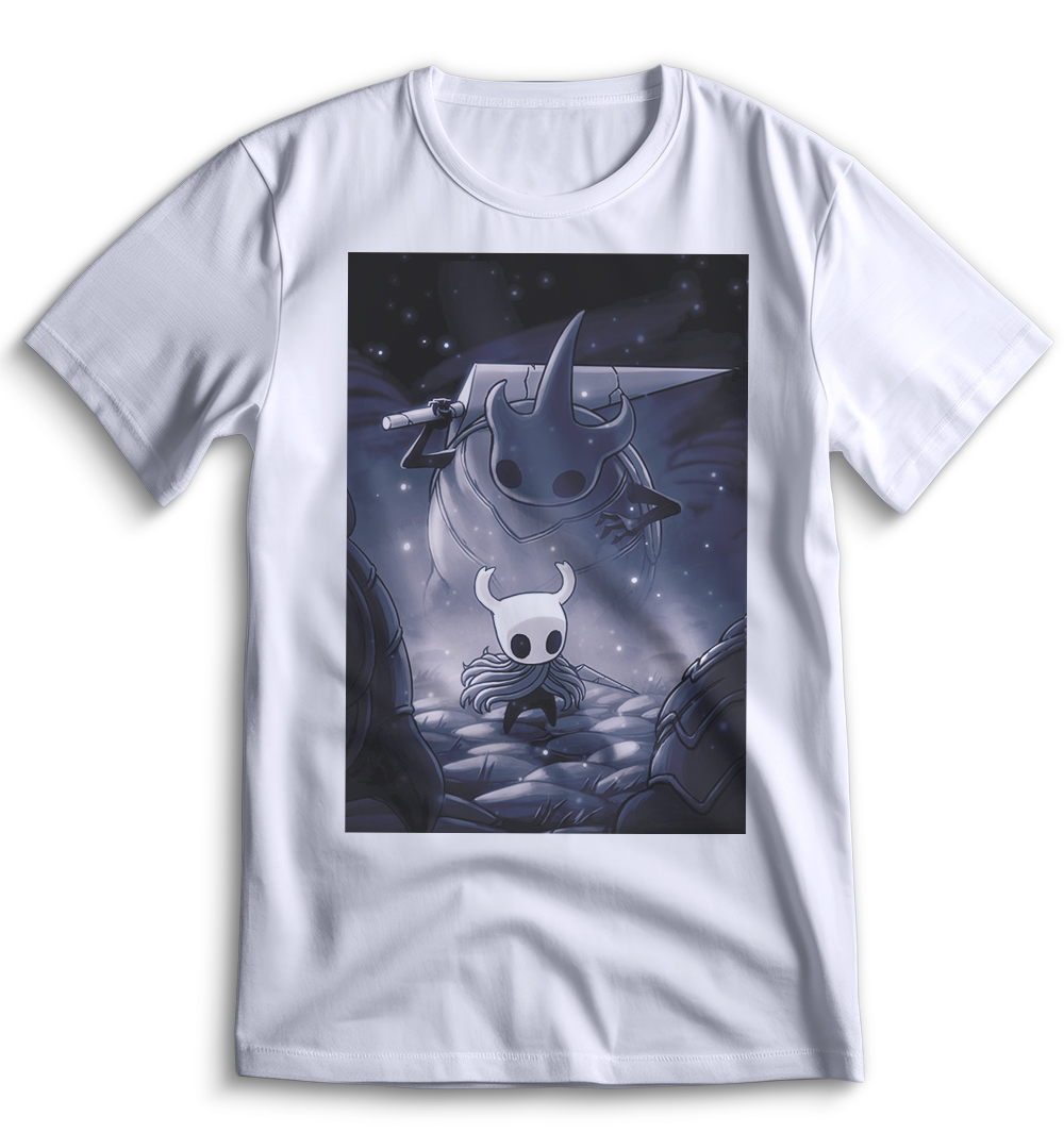 Белая футболка Top T-shirt с принтом Пустого рыцаря Hollow Knight 0094, размер L.