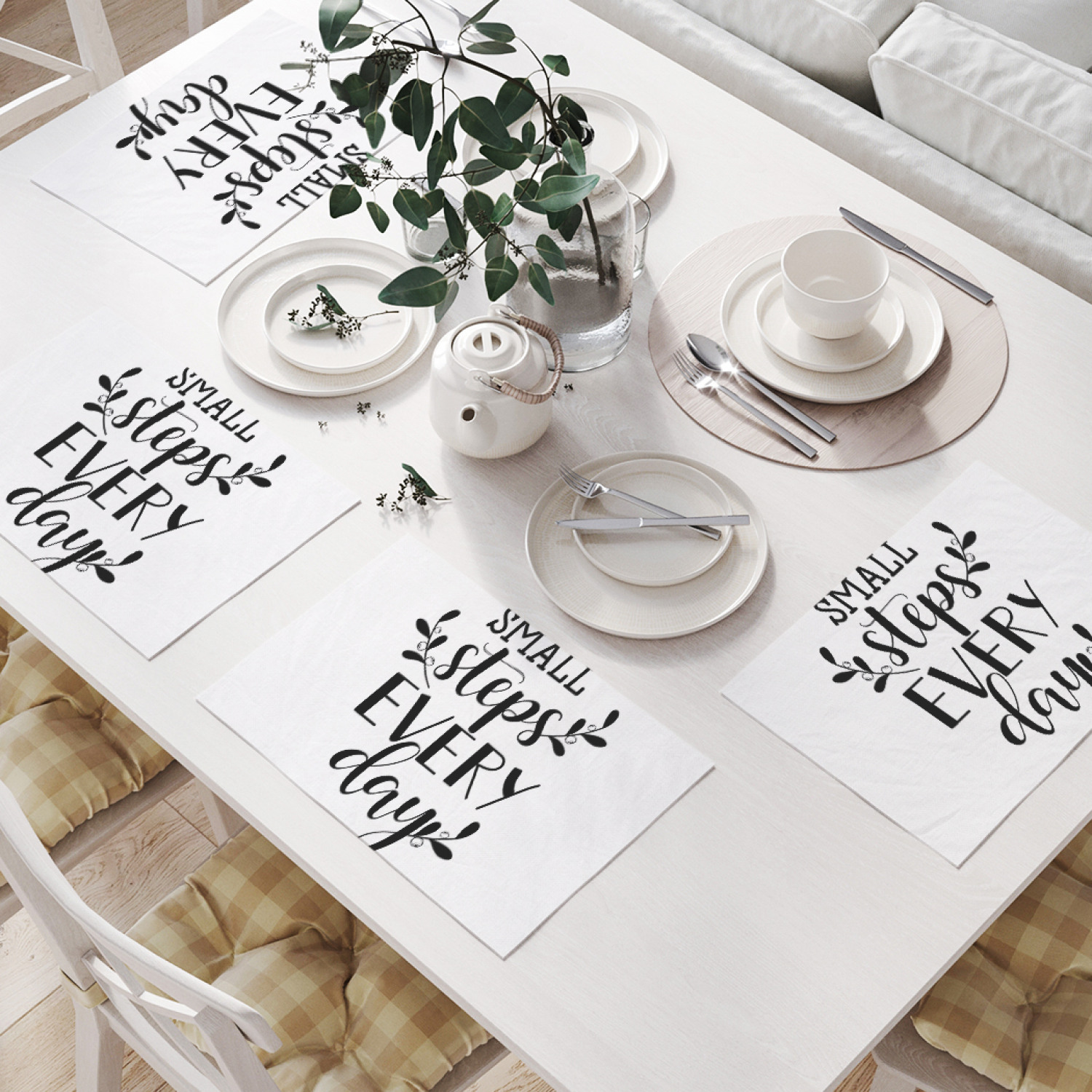 

Комплект салфеток JoyArty "Ежедневные шажки" (32х46 см, 4 шт.), Белый, Ежедневные шажки