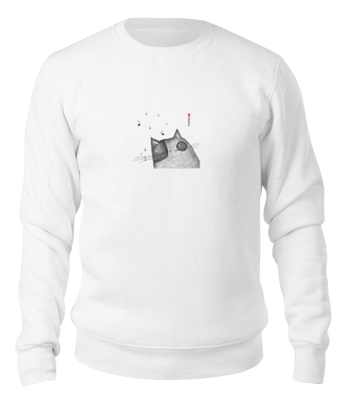 

Свитшот унисекс Printio Music cat белый L, Music cat