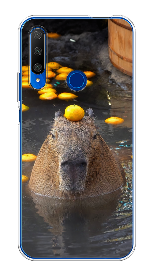 

Чехол на Huawei Honor 9X Premium "Капибара отдыхает", Коричневый;оранжевый;серый, 610650-1