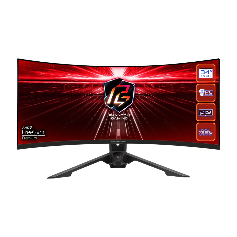 

34" Монитор ASRock Phantom Gaming PG34WQ15R3A Black 165Hz 3440x1440 VA, Черный, Phantom Gaming PG34WQ15R3A