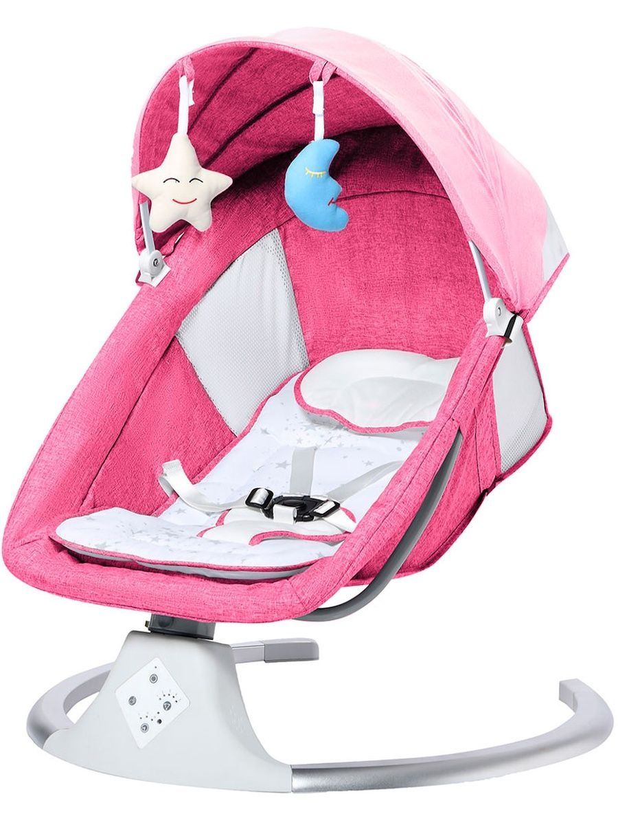 Электронные качели, шезлонг для новорожденных Dearest Baby Swing Chair Silver Ginger