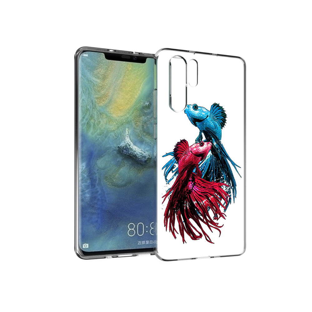 

Чехол MyPads Tocco для Huawei P30 Pro рыбы петушки, Прозрачный, Tocco
