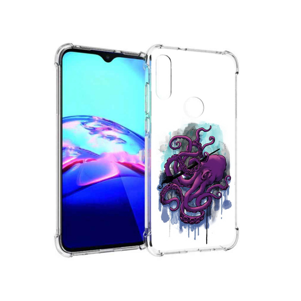 

Чехол MyPads Tocco для Motorola Moto E фиолетовый осьминог (PT227064.345.658), Прозрачный, Tocco