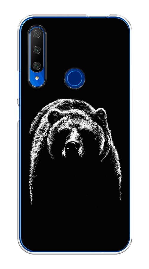 

Чехол на Honor 9X Premium "Медведь в ночи", Белый;черный, 610650-1
