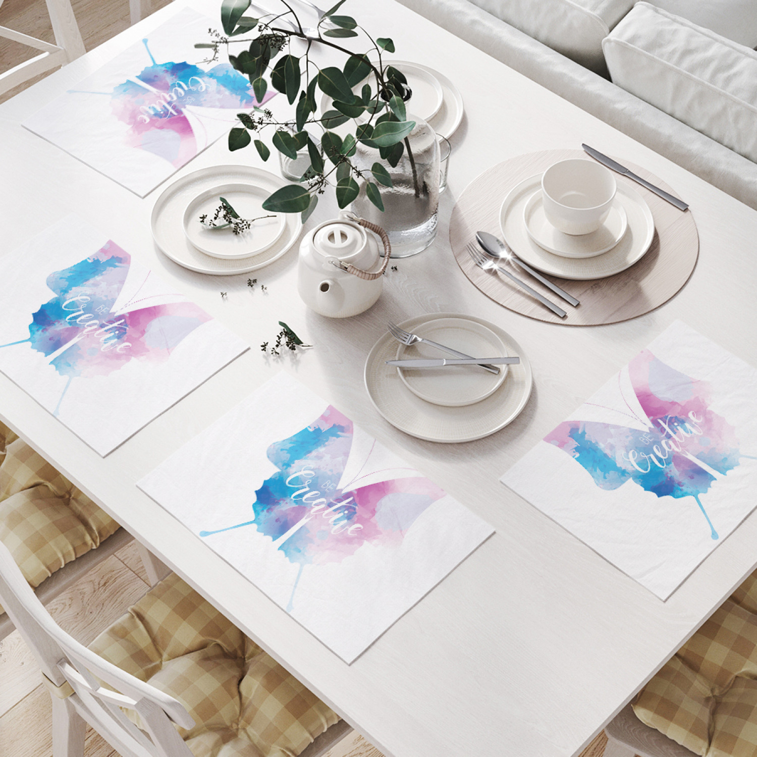 

Комплект салфеток JoyArty "Крылатый креатив" (32х46 см, 4 шт.), Белый, Крылатый креатив