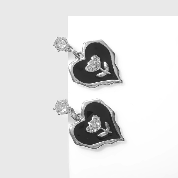

Серьги из бижутерного сплава Queen fair 9690787, эмаль/стразы, 9690787