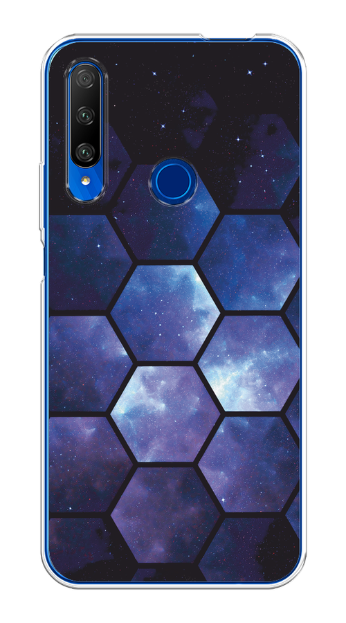 

Чехол на Honor 9X Premium "Соты космос", Черный;фиолетовый, 610650-1
