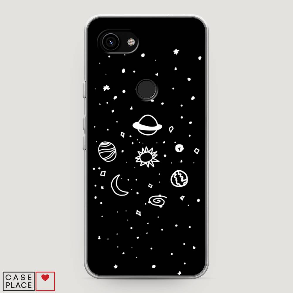 

Чехол на Google Pixel 3a "Дудл солнечной системы", Бежевый;серый, 270150-2