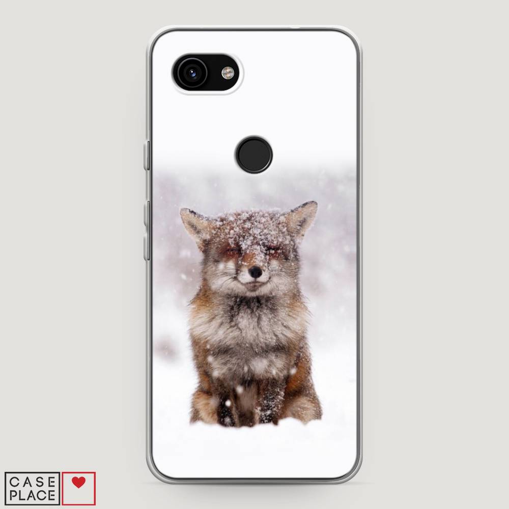 

Чехол на Google Pixel 3a "Зимняя лиса", Белый;серый;коричневый, 270150-1