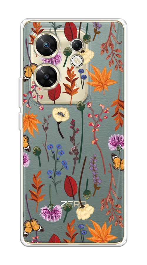 

Чехол на Infinix Zero 30 4G "Orange Purple flowers", 3105050-1