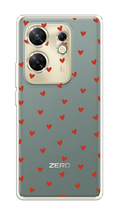 

Чехол на Infinix Zero 30 4G "Red hearts", Красный;прозрачный, 3105050-1
