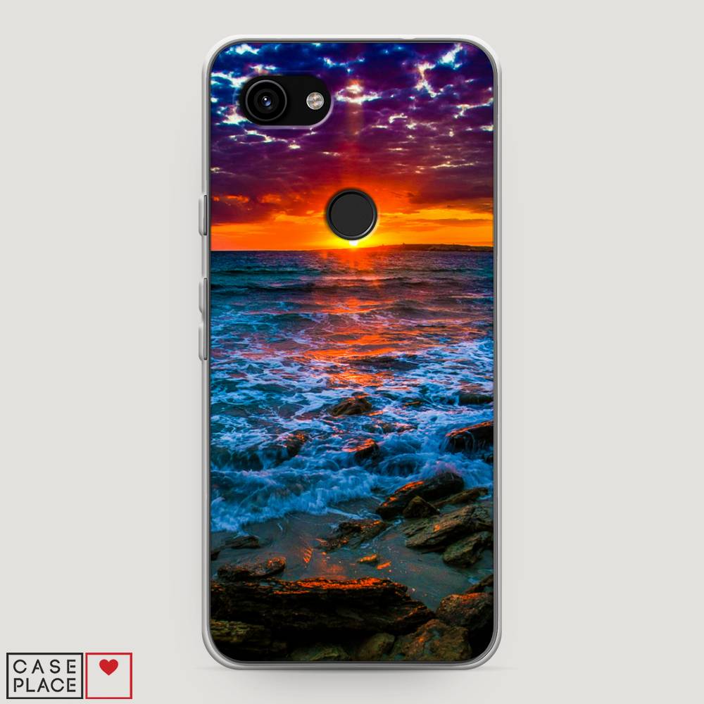 

Чехол на Google Pixel 3a "Закат 1", Оранжевый;синий, 270150-2