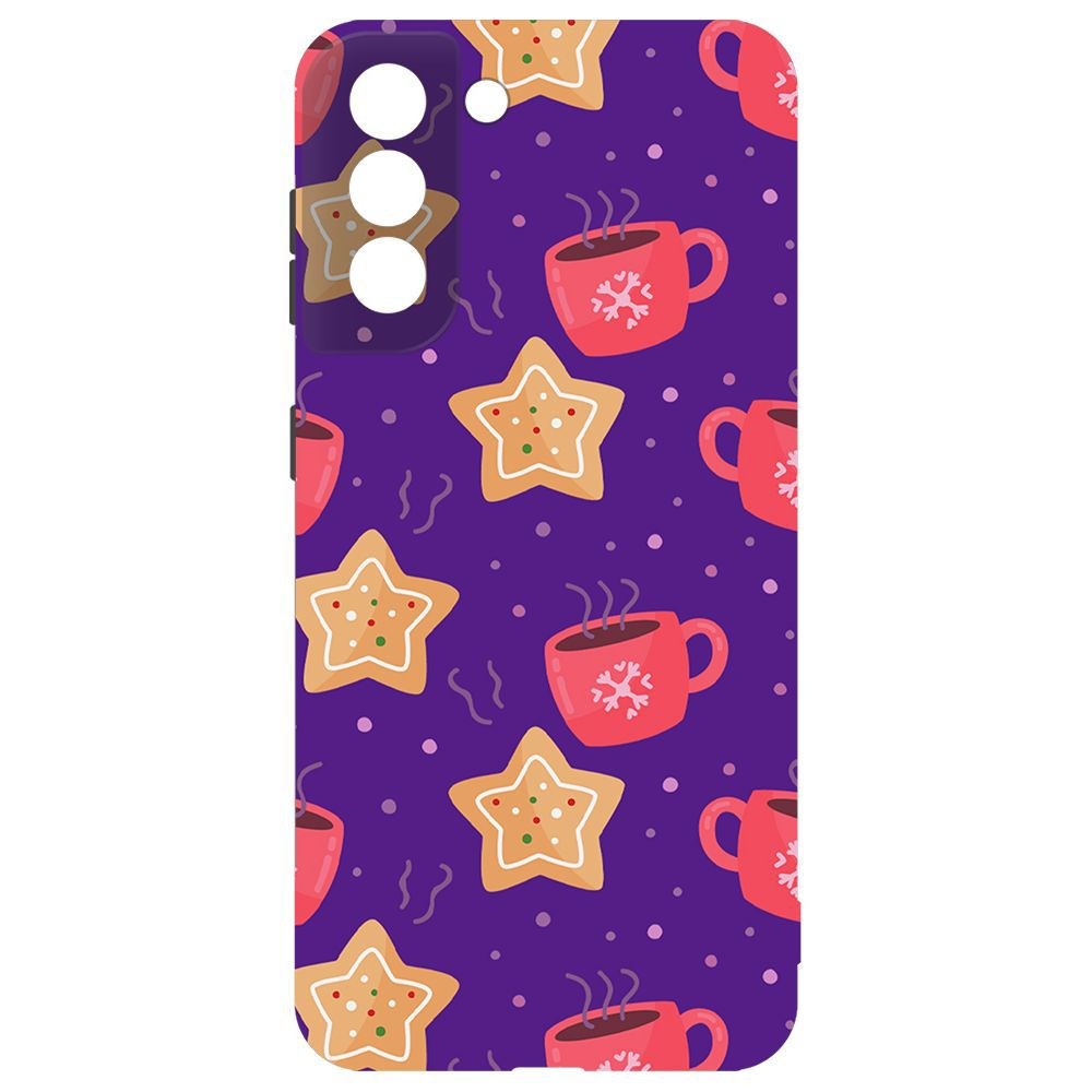 

Чехол-накладка Krutoff Софт Кейс Зимний кофе для Samsung Galaxy S21 (G991) черный
