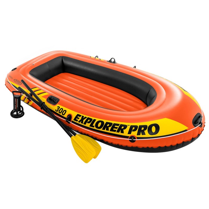 фото Лодка explorer pro 300, 3 местная, 244 х 117 х 36 см, вёсла, ручной насос, до 200 кг, 5835 intex