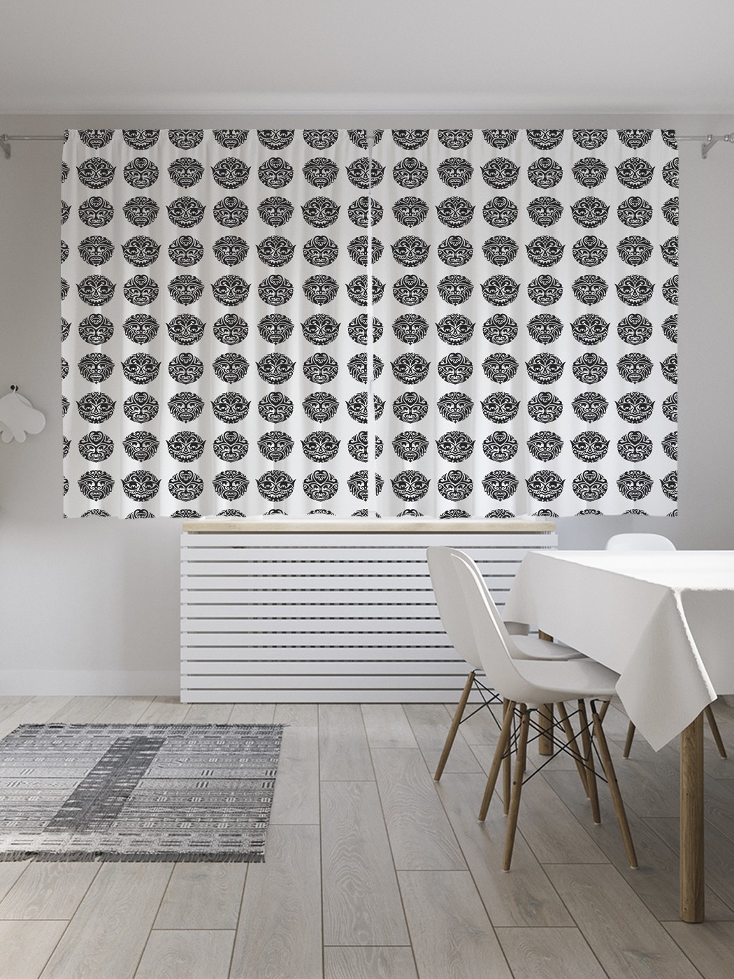 

Классические шторы JoyArty "Маски маори", серия Oxford DeLux, 2 полотна 145x180 см, Маски маори