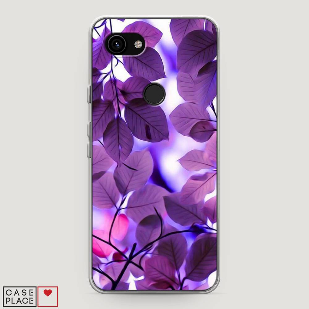 

Чехол на Google Pixel 3a "Сиреневые листики", Фиолетовый;голубой, 270150-2