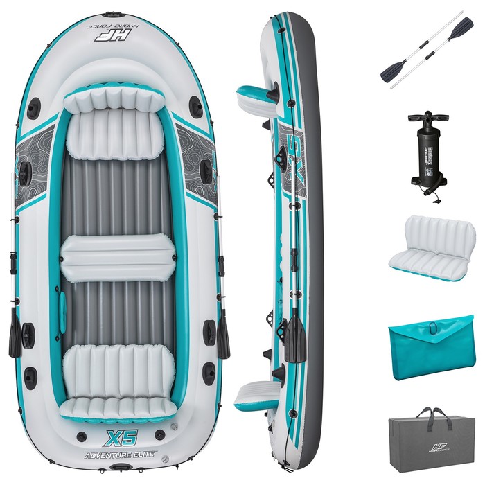 фото Лодка adventure elite x5 raft 5-местная 364 х 166 см (весла,насос,сумка) 65159 bestway