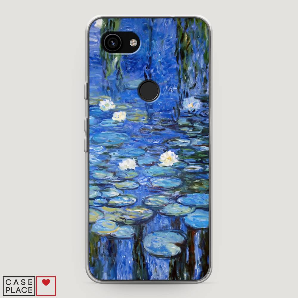 

Чехол на Google Pixel 3a "Нарисованный пруд", Синий;зеленый, 270150-4