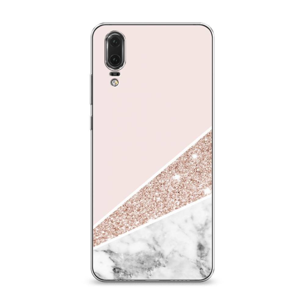 

Чехол на Huawei P20 "Блестящий розовый мрамор", 64350-3