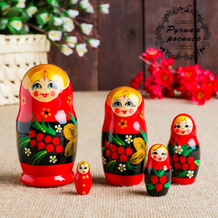 

Матрёшка "Рябинка", 5 кукольная, Художественная матрёшка