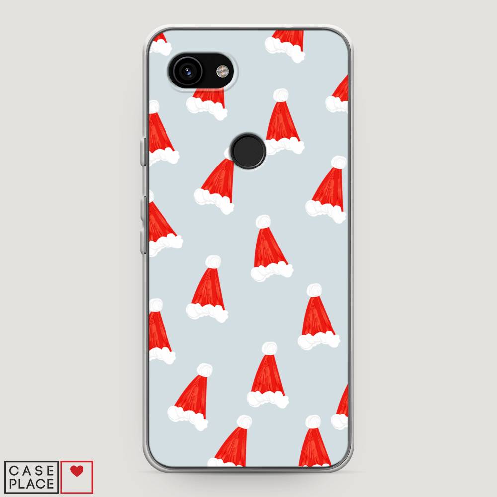

Чехол на Google Pixel 3a "Новогодние шапочки", Белый;красный;серый, 270150-5