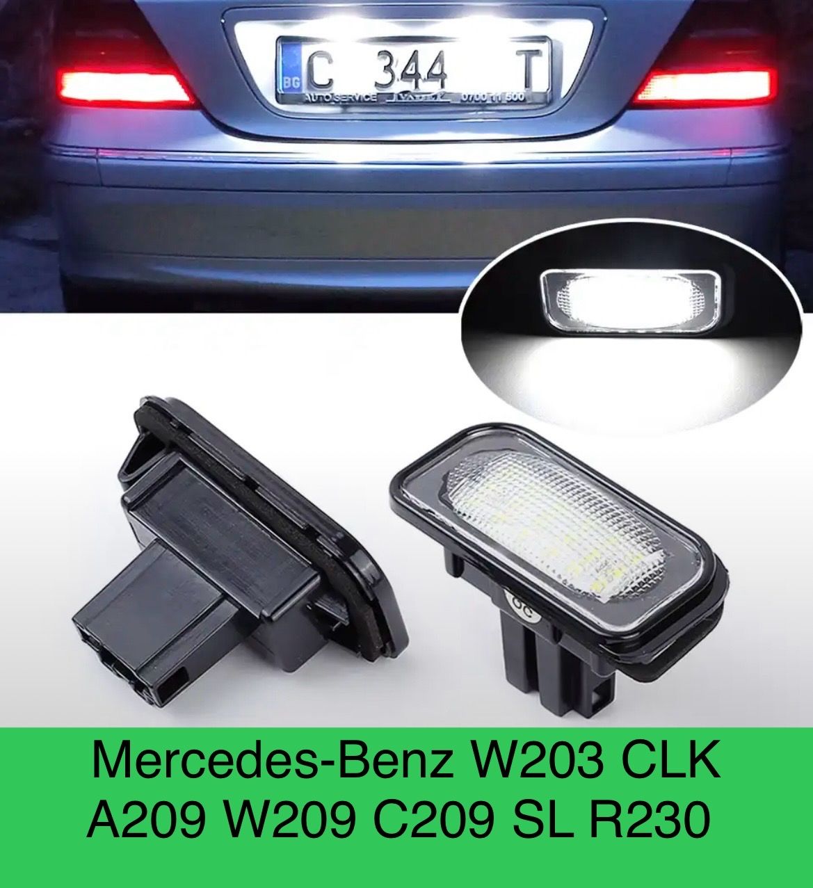 

Подсветка номера диодная Mercedes-Benz W203 Mercedes-Benz CLK A209 W209 C209 SL Chrysler, Benz