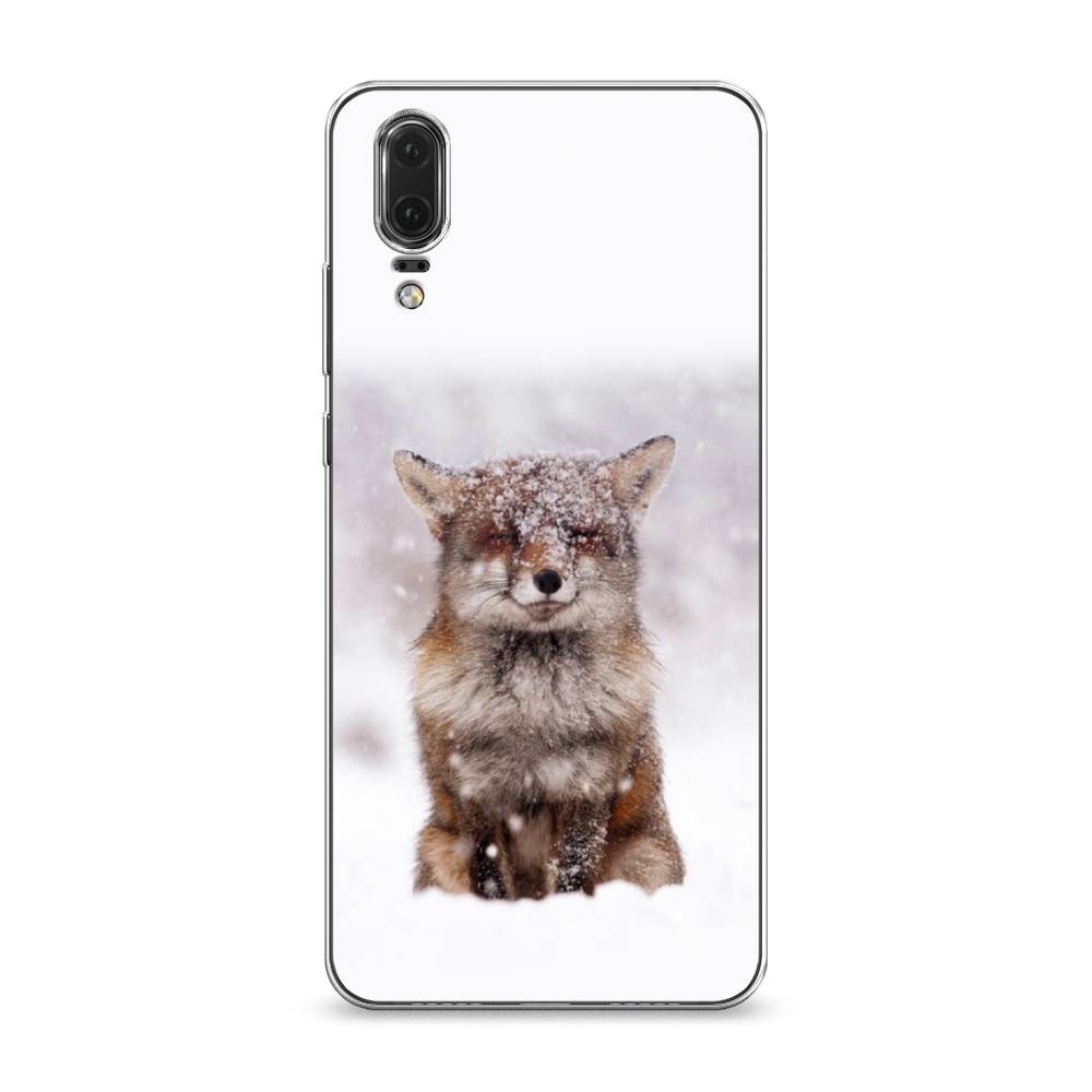 

Чехол на Huawei P20 "Зимняя лиса", Белый;серый;коричневый, 64350-1