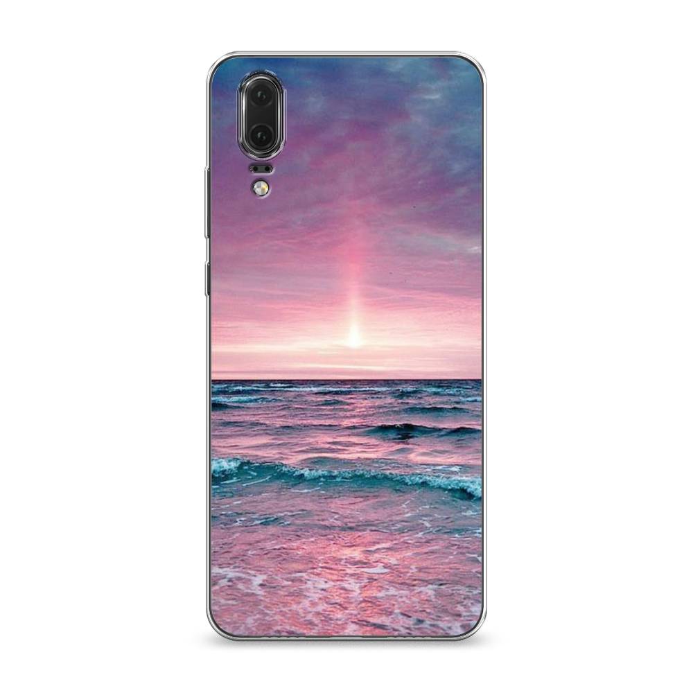 

Чехол на Huawei P20 "Восход 3", Розовый;голубой, 64350-2