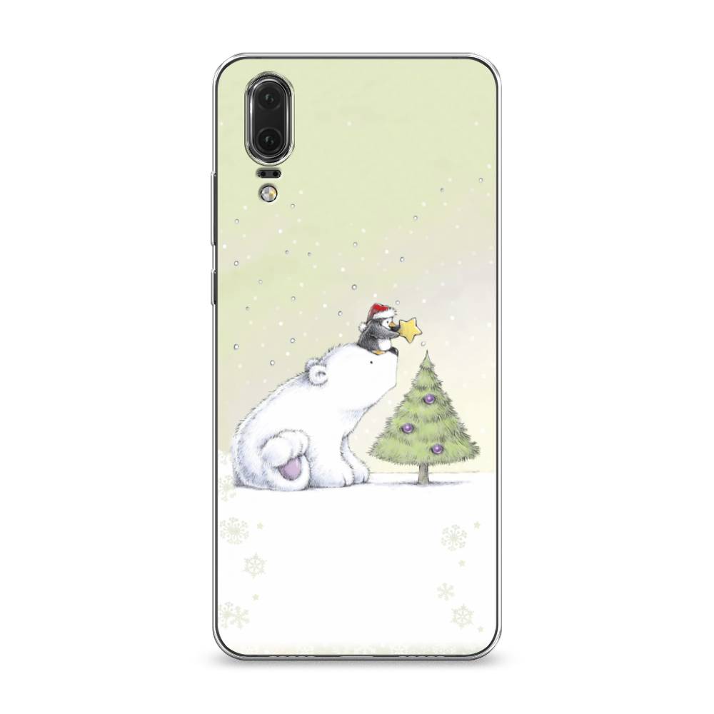 

Чехол на Huawei P20 "Украшение елки", Белый;бежевый, 64350-5