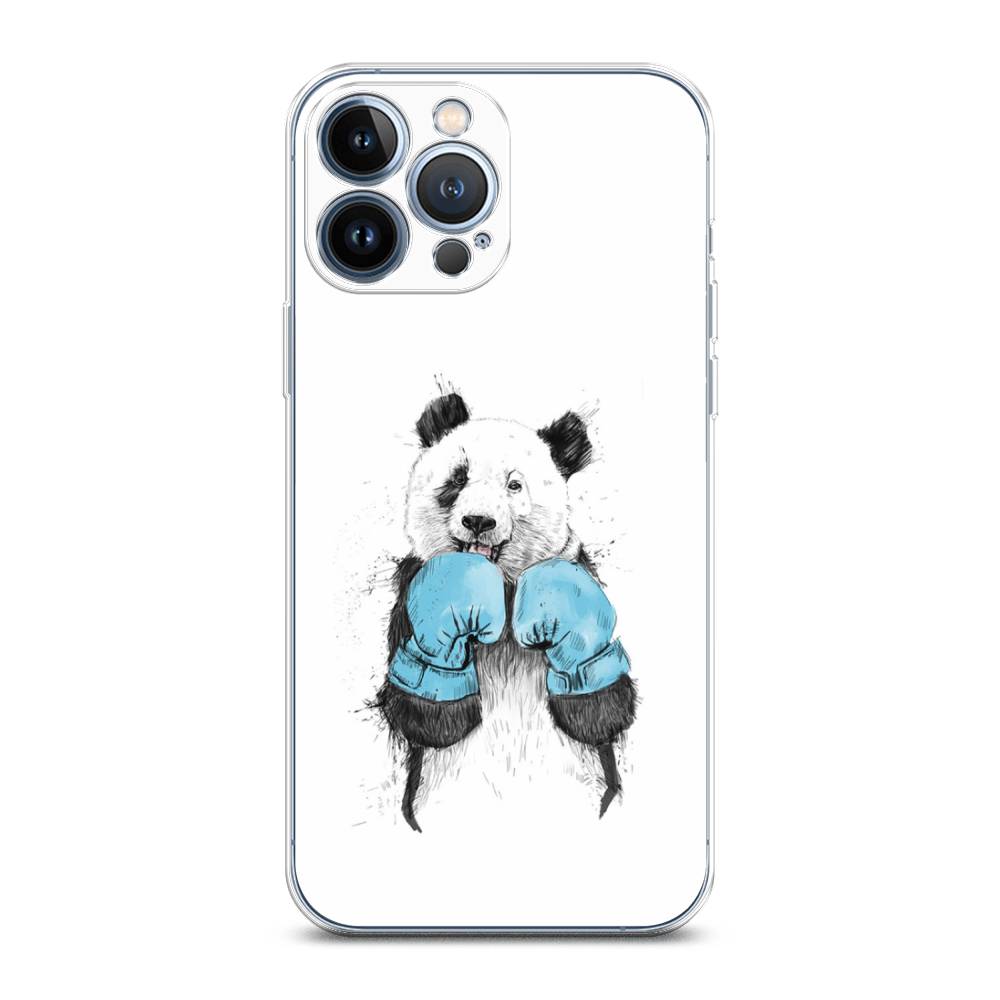 

Чехол для Apple iPhone 13 Pro Max "Панда боксер", Голубой;белый;серый, 14450-1