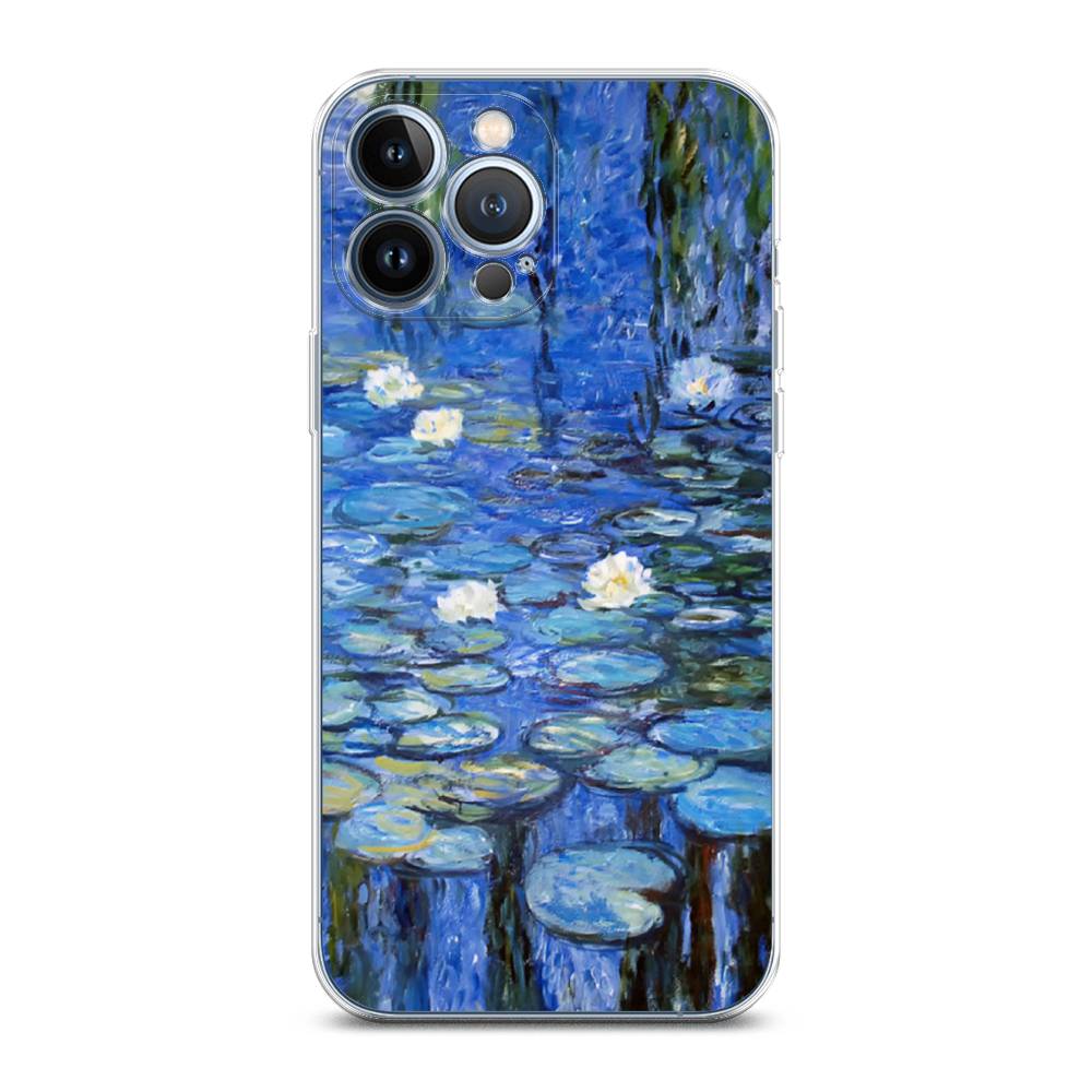 

Чехол для Apple iPhone 13 Pro Max "Нарисованный пруд", Синий;зеленый, 14450-4