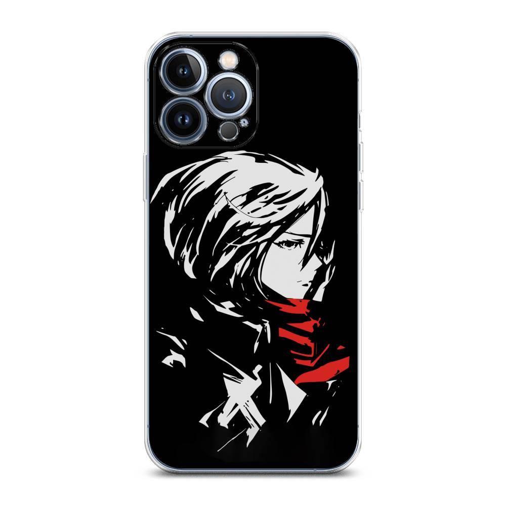

Чехол для Apple iPhone 13 Pro Max "Микаса минимализм", Черный;серый;красный, 14450-4