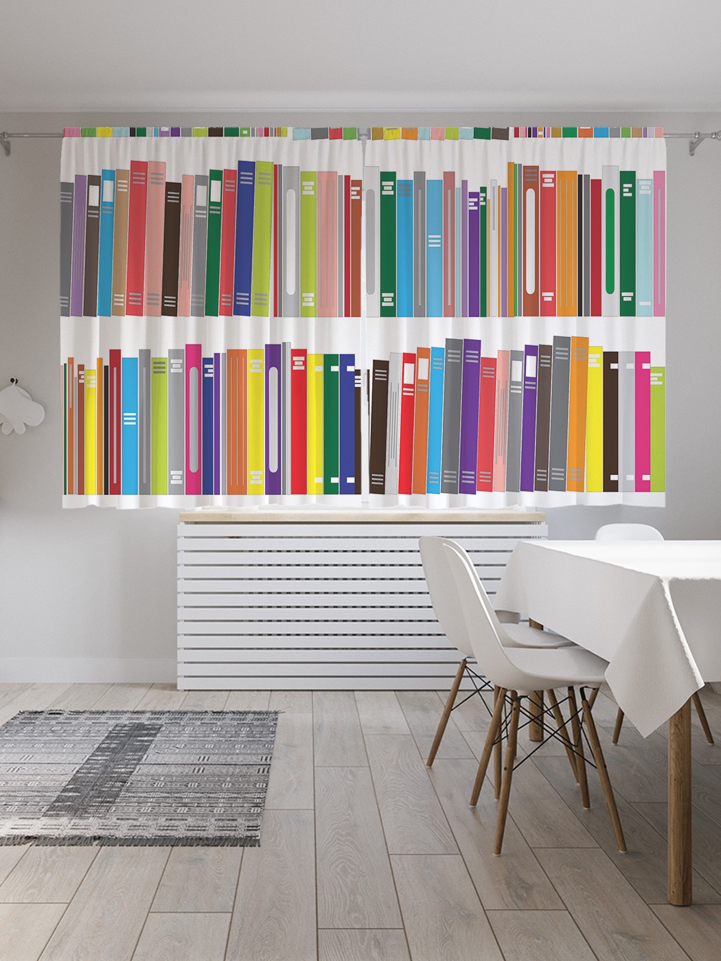 

Классические шторы JoyArty "Книги на книжных полках", Oxford DeLux, 2 полотна 145x180 см, Книги на книжных полках