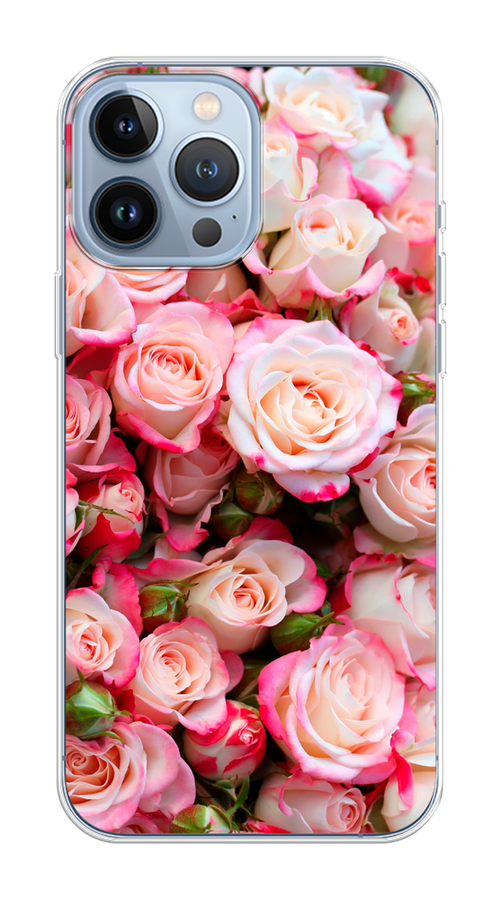 

Чехол на Apple iPhone 13 Pro Max "Много роз", Розовый, 14450-1