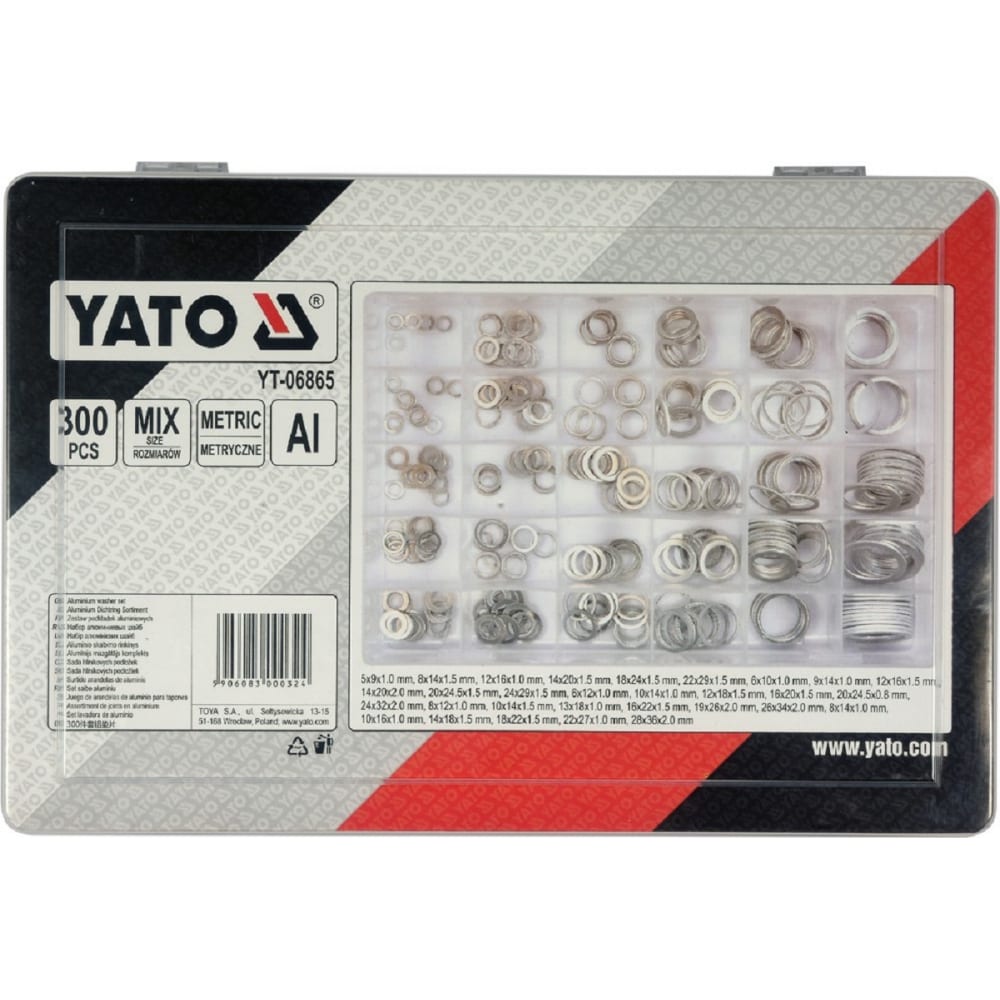 

YATO Набор алюминиевых шайб 300 шт YT-06865