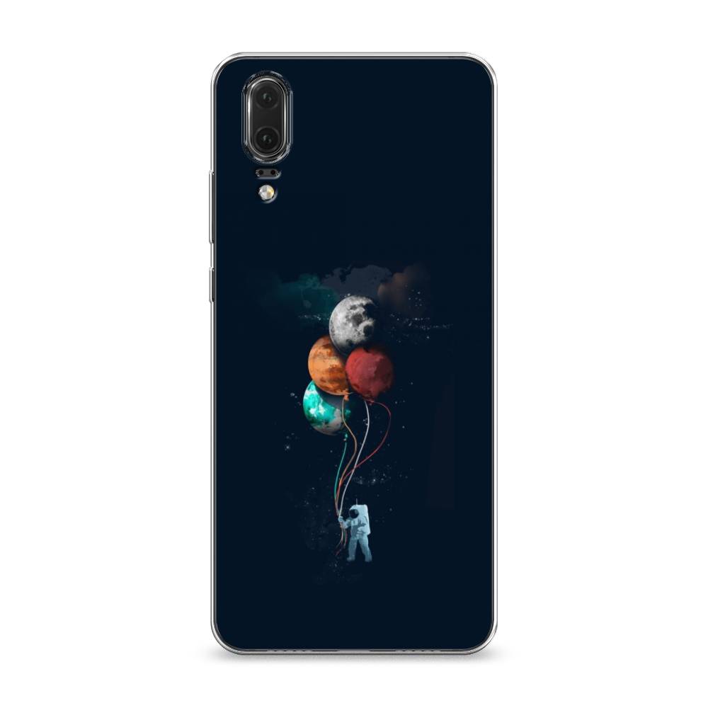 

Чехол на Huawei P20 "Космонавт с шариками", Разноцветный, 64350-4